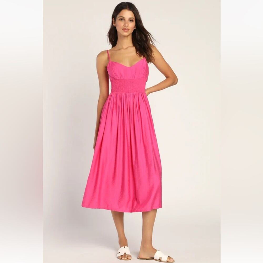 Lulu's Pink Midi Dress